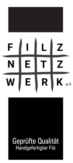 Siegel des Filz Netzwerk e.V. — geprüfte Qualität, handgefertigter Filz